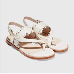 Women’s COLE HAAN ‘Anica’ scalloped thong sandal. Ivory color. Size 9.5
